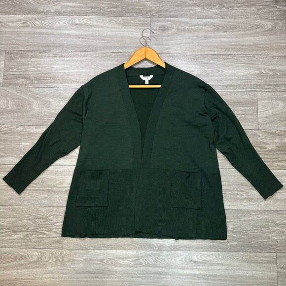 Terra & Sky Sweaters - Terra & Sky 1X Plus Size Green Cardigan Sweater Lightweight Ribbed Knit